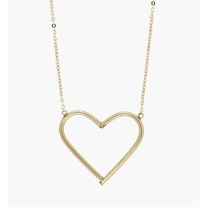 BONY LEVY Large 14K Gold Open Heart Pendant Necklace
